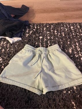 White Fox Boutique Mint Green Athletic Drawstring Shorts